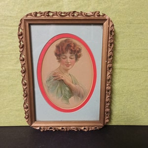 Vintage Frame w/Art from 1900&#39;s - &quot;Louise&quot; - (NBPE#2399E)