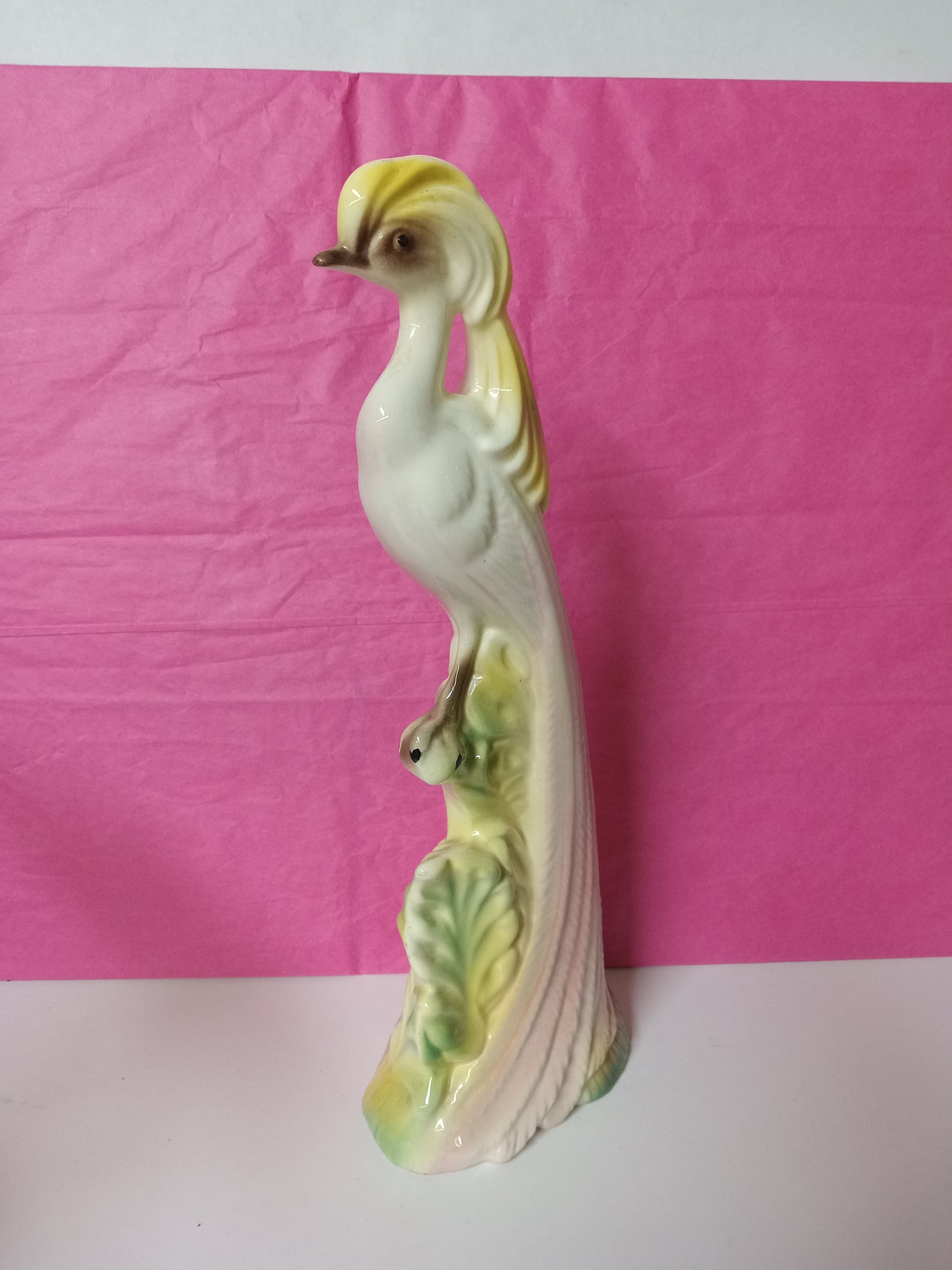 Stewart B Mccullough Ceramic Peacock Figurine Mint Etsy