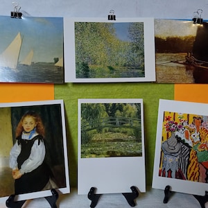 6 Vintage Greeting Card Set - Famous Paintings - (NBPE#1742E)