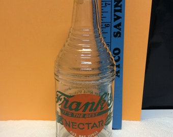 Rare Vintage Franks - Original - Nectar - 12 oz. Soda Bottle - 1949 - Mint - (NBPE#575)