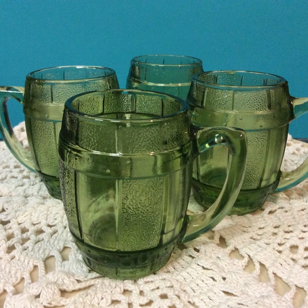 Depression Glass Green Shot Glasses Etsy