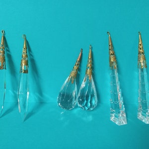 6 Vintage Acrylic/Plastic and Filigree Metal Topped Ornaments - (NBPE#2109E)