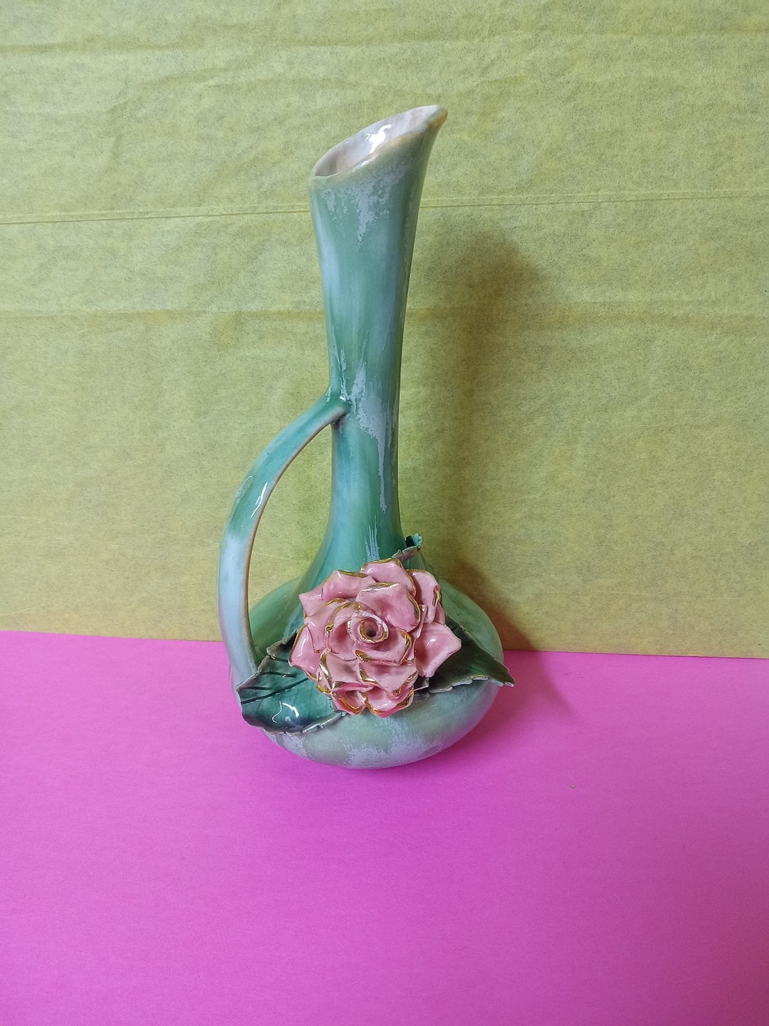 Jardiniere Vase Rose Vintage Small NBPE1519 Etsy