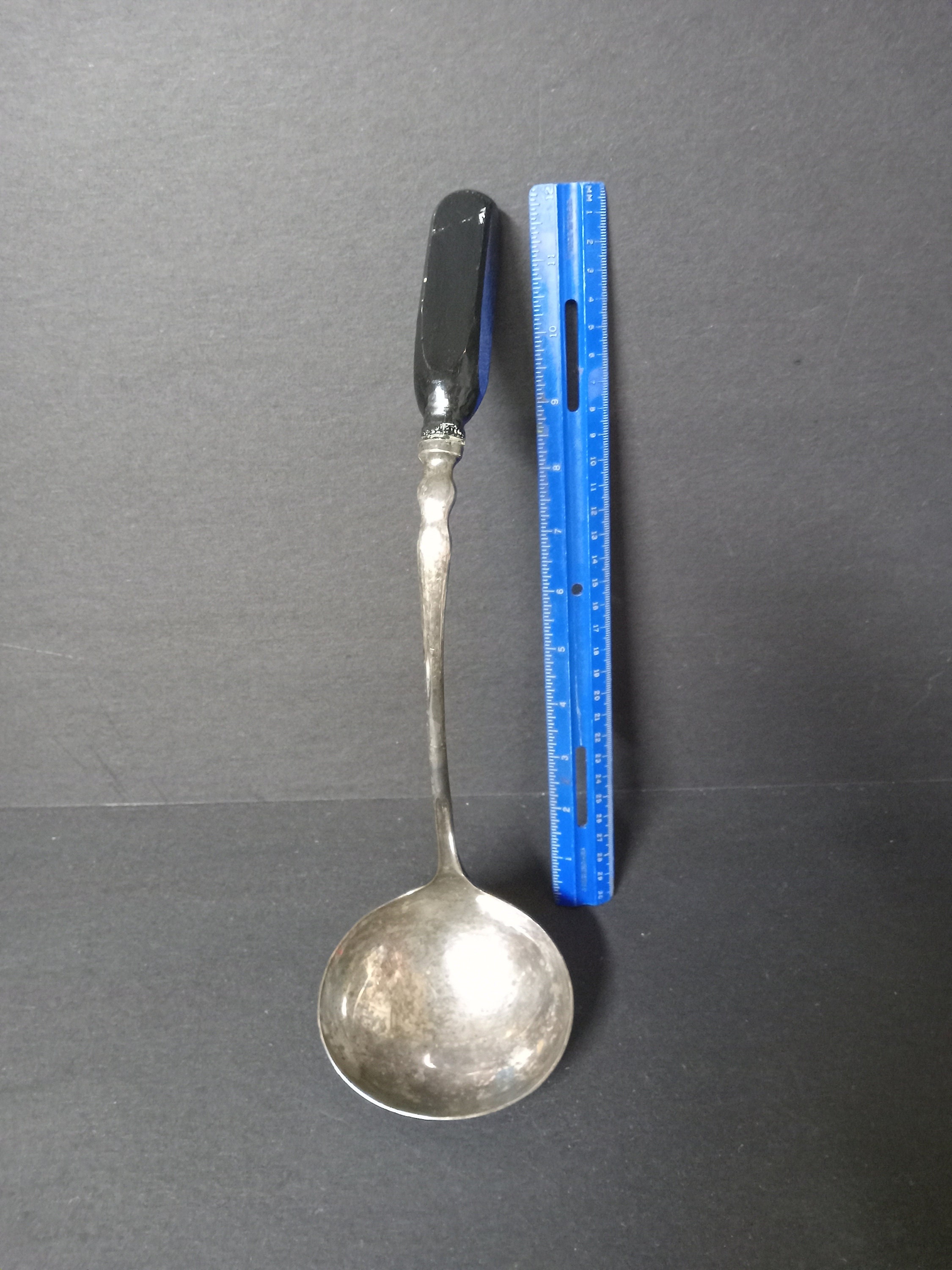 Louche De Cuisine Vintage En Aluminium – Grande Taille, Manche Plastique Noir – Occasion TBE