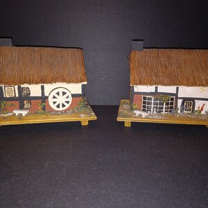 2 Pauline Ralph Thatched Roof Trinket Boxes - Vintage - (NBPE#2679D)