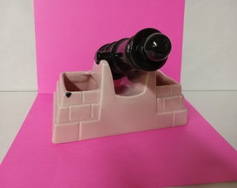 Bizarre - Black Cannon On Pink Wall Planter - (NBPE#1325)