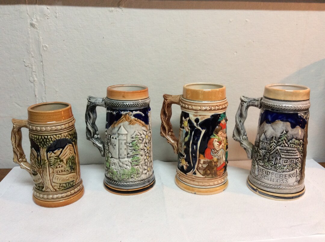 4 Japan Beer Steins Vintage NBPE339 Etsy