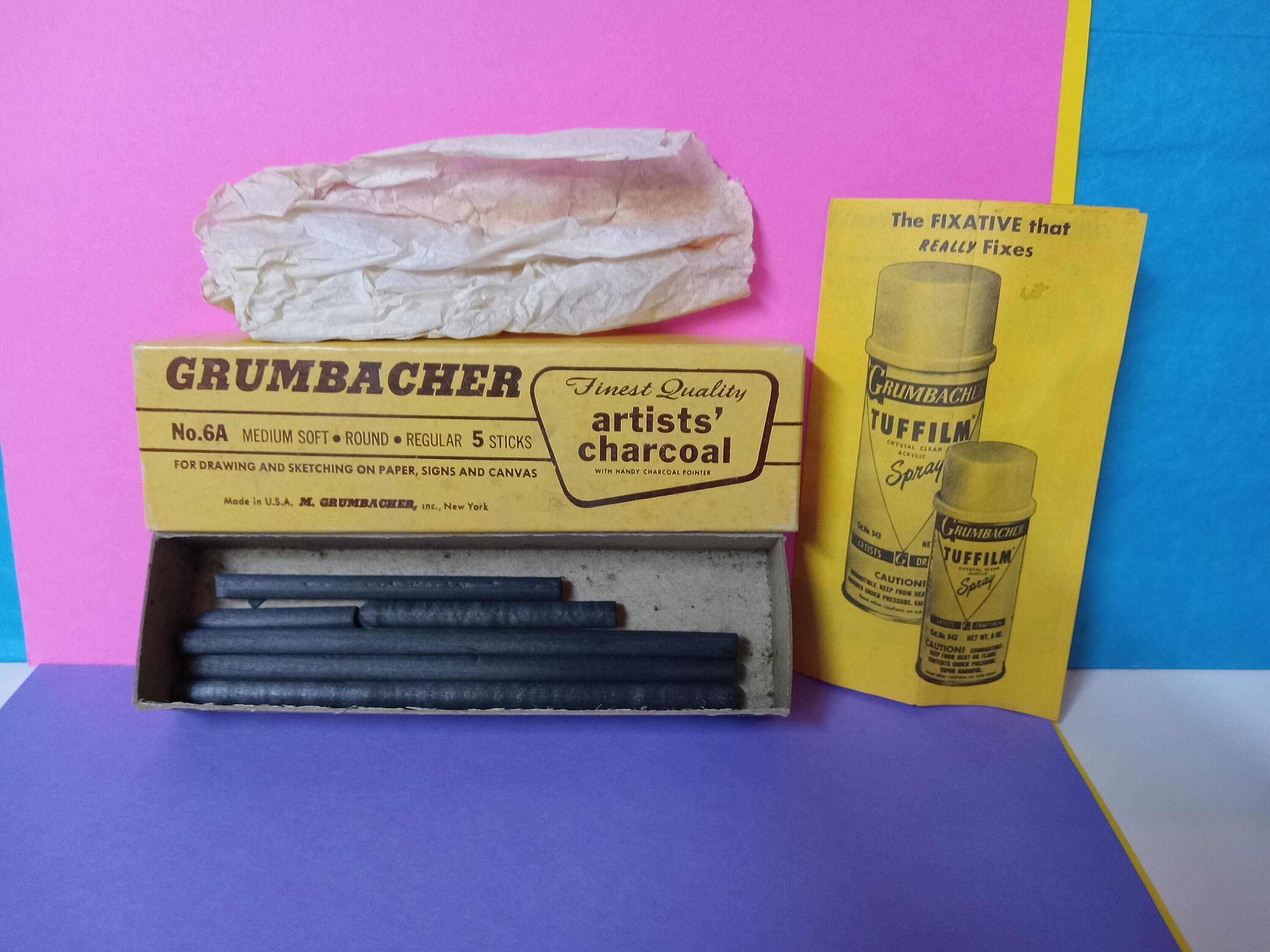 Grumbacher 12-Pack Vine Charcoal, Soft