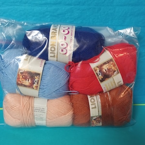 5 Balls Lion Brand Cotton Yarn - New/Used - (NBPE##1296)