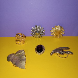 6 Vintage Scarf Clips - Gold Tone & Silver Tone - (NBPE#2119ESB)