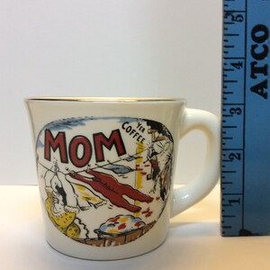 Mom Yer Coffee - Vintage Mug - 22 kt. gold rim - USA - (NBPE#450)