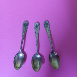 3 Demitasse Vintage Spoons - Fancy - (NBPE#2291E)