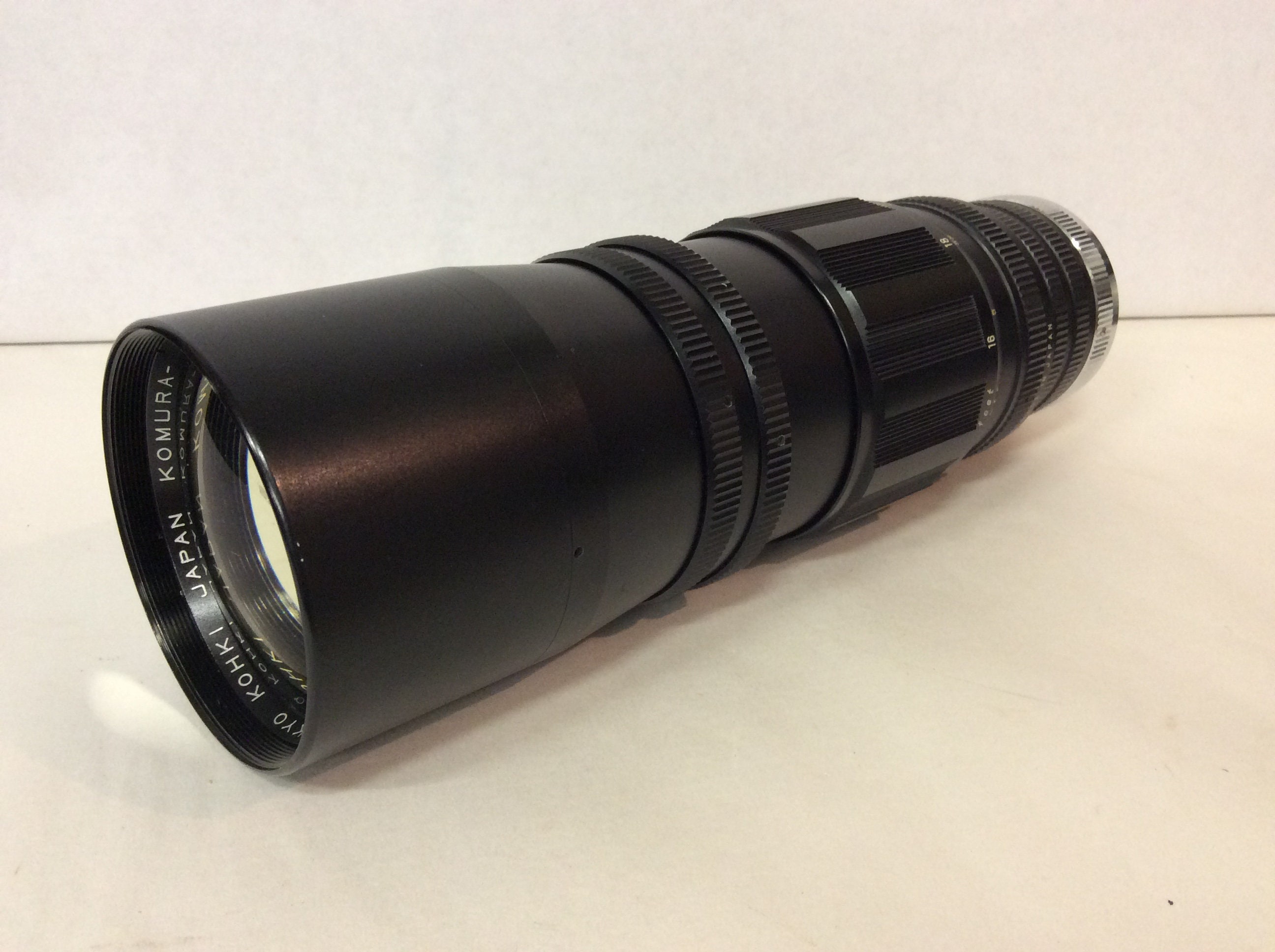 300mm Komura F5 Pre-set Lens - M44 - Leather Case - Vintage