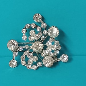 Vintage Rhinestone Cluster Pin - Made in Austria - Amazing - (NBPE#1883E)