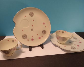 手吹きガラスバスケット - アンバー、ブラウン、クリアのヴィンテージ