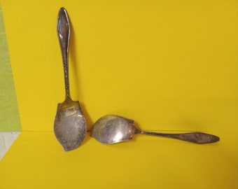 2 Fancy Stratford Plate Special Spoon/Spork - (NBPE#1589)