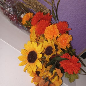 New Bunch Fall Flowers & Filler - (NBPE#1865)