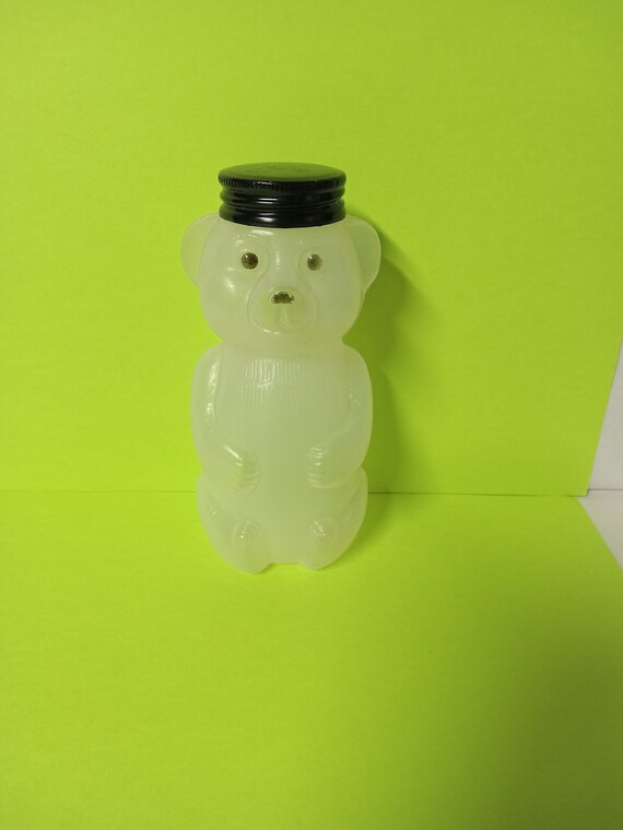 Vintage Plastic Honey Bear Container With Black Lid Etsy