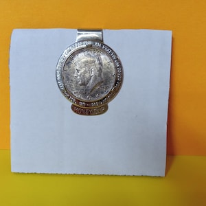 JFK Money Clip - 1964 Silver Half Dollar - (NBPE#1563)