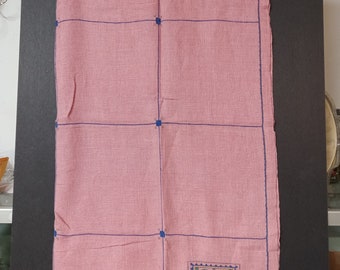 Mantel de mesa vintage bordado de cartón - Hecho a mano, 86 x 86 cm - (NBPE#1763E)