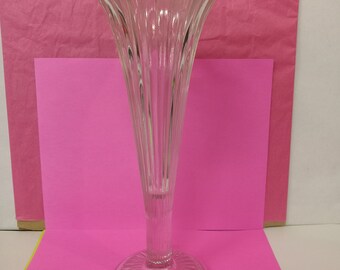 Portaconos de vidrio acanalado antiguo para fuente de soda - Década de 1920-1930, 30 cm de alto - (NBPE n.° 1083)
