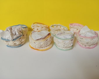 Vintage 8 Crochet Cup Sleeves - (NBPE#1771SB)