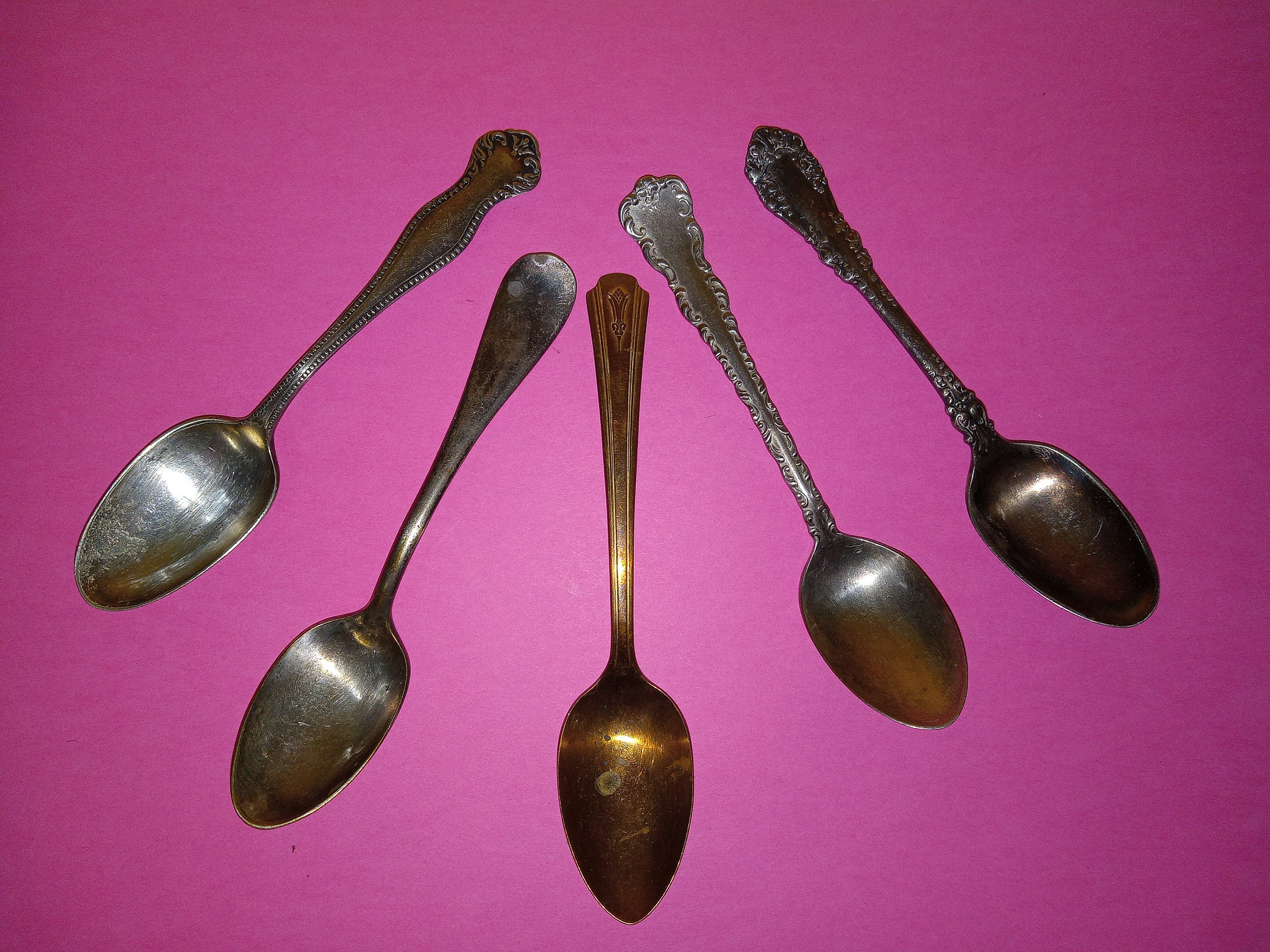 ヴィンテージ デミタス シルバープレート スプーン 5本 - (NBPE#2309E