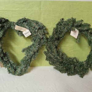 2 New Faux Pine Forms - Heart Shaped - Wreath Shaped - (NBPE#1585)