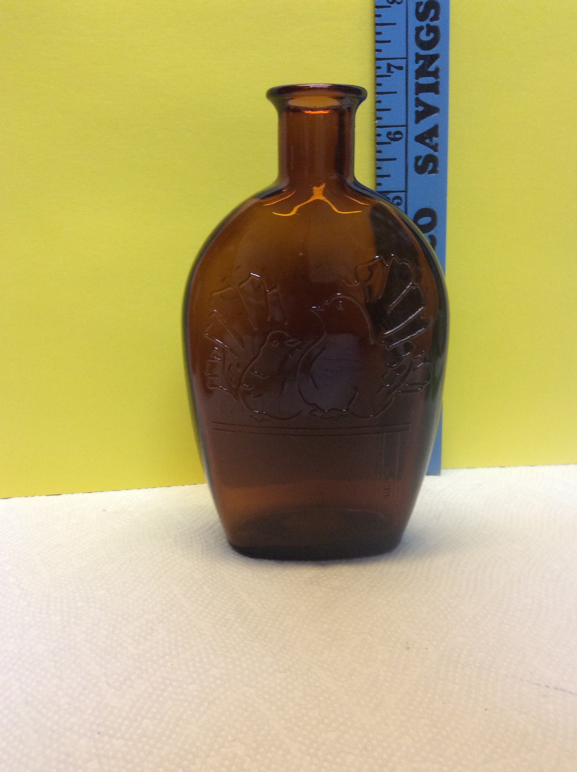 Season's Greetings - Dec 1971 - 2 Turtledoves - Brown - Bottle - Mint - Vintage - (NBPE#578)