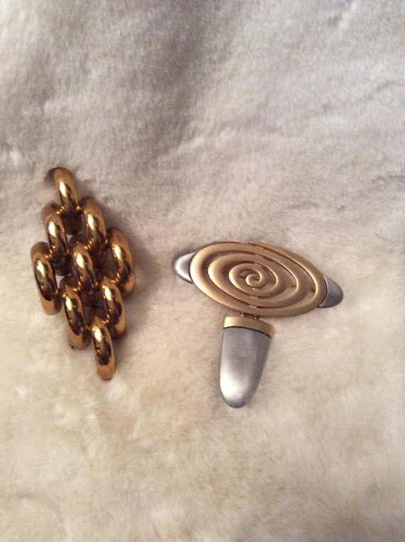 Abstract Gold/Silver Pins 2 Vintage - (NBPE#62)
