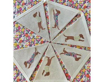 Dachshund Bunting: Liberty of London Fabric Sausage Dog Banner