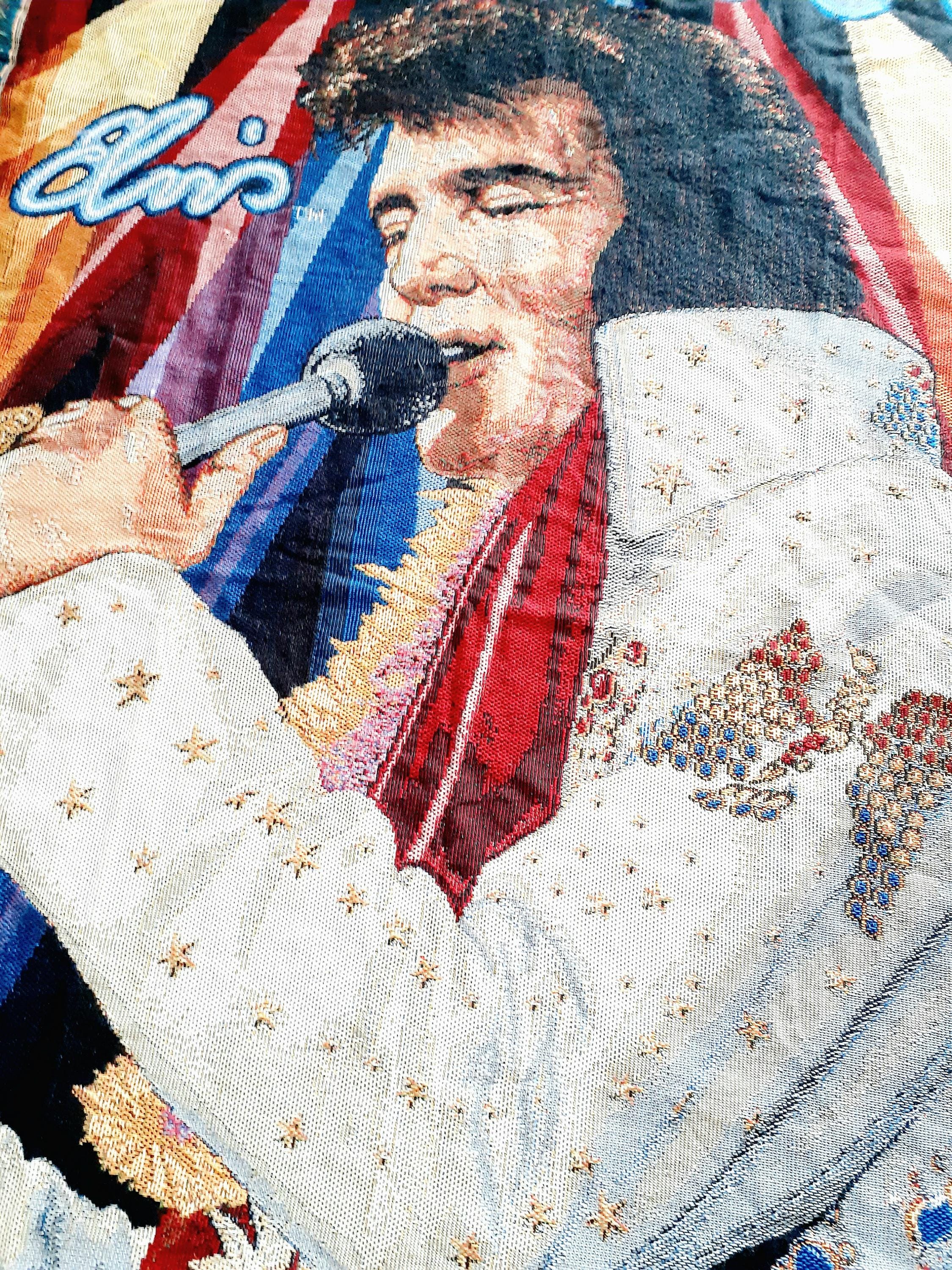 Vintage Elvis Presley Throw Blanket Tapestry Fringe EPE Northwest USA ...
