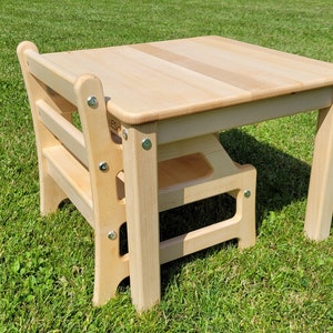 Chair and Table Montessori 100% solid wood image 5