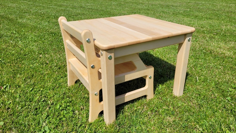 Chair and Table Montessori 100% solid wood image 5