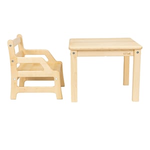 Chair and Table Montessori 100% solid wood image 1
