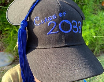 Child Graduation Mickey Mouse Baseball Cap with Tassel for Kindergarden or Preschool Graduation