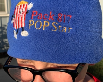 POP Star Beanie - Cub Scout / Boy Scout Popcorn Embroidered Personalized