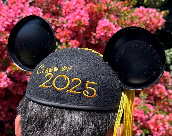 Class of 2025 Graduation Mickey Mouse Ear Hat with Tassel