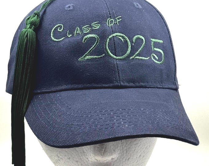 Class of 2025 Embroidered Graduation Baseball Cap with Tassel (any year available)