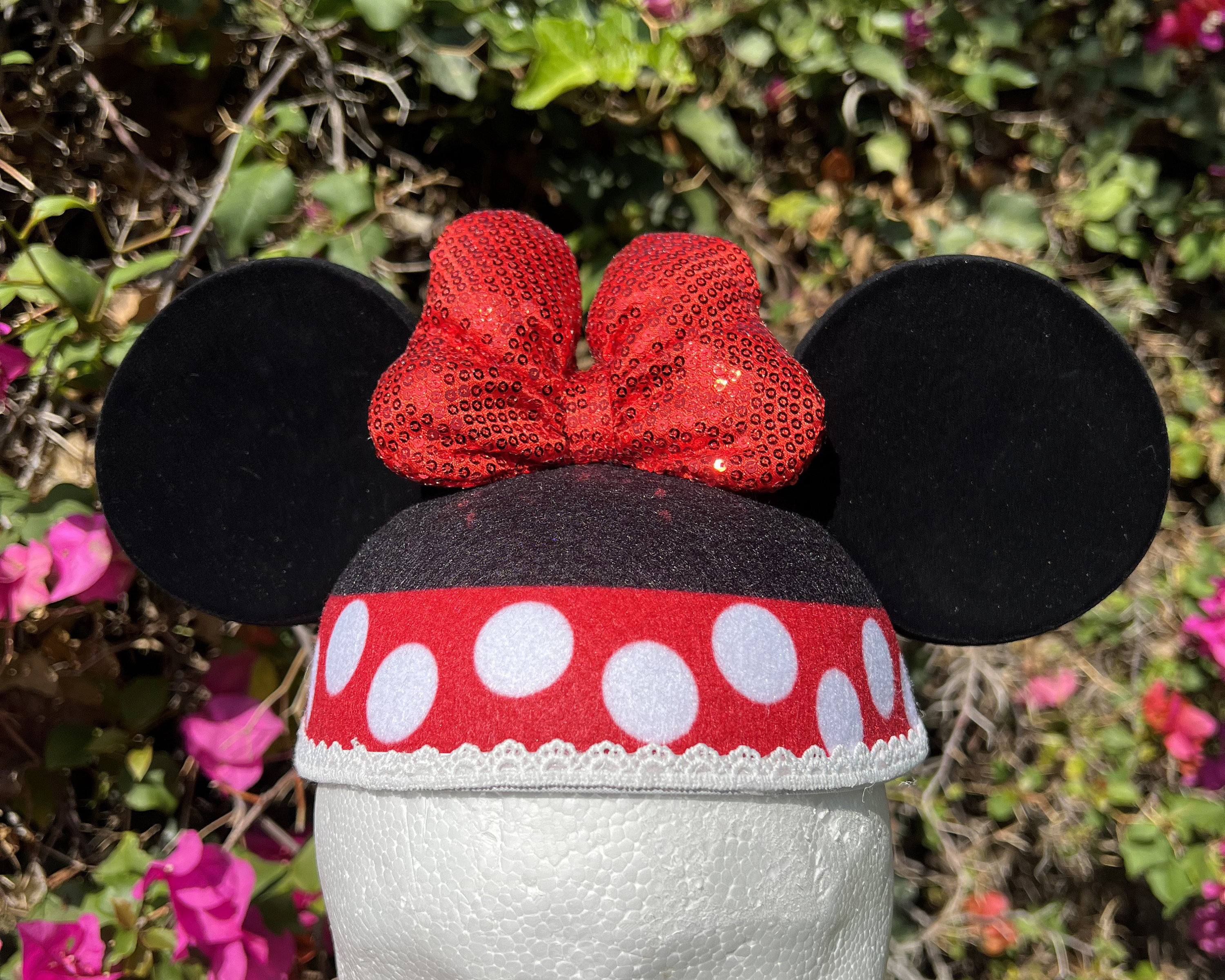 Disney Minnie Mouse Polka Dot Sequin Ears Headband for kids and