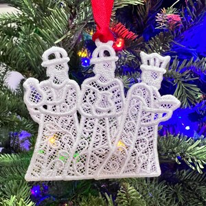 Embroidered Lace Nativity Ornament 3-piece Set image 3