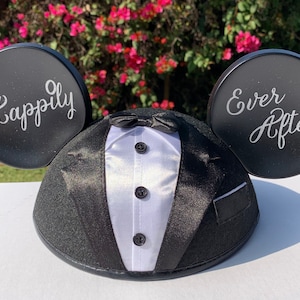 Personalized Bride and Groom Ear Hat Set image 3