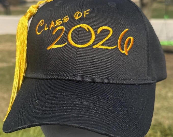 Class of 2026 Embroidered Graduation Baseball Cap with Tassel (any year available)