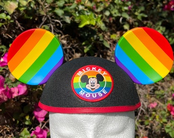 Personalized Rainbow Pride Mickey Mouse Ear Hat