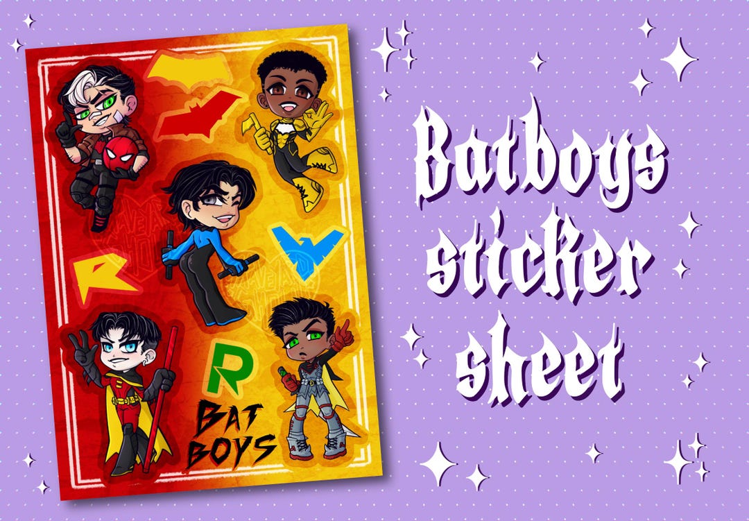 Bat Boy Sticker Batboys Sticker Sheet - Etsy