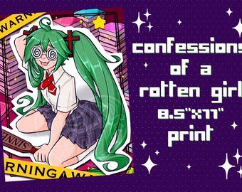 Confessions of a Rotten Girl Hatsune Miku 8.5x11 Art Print
