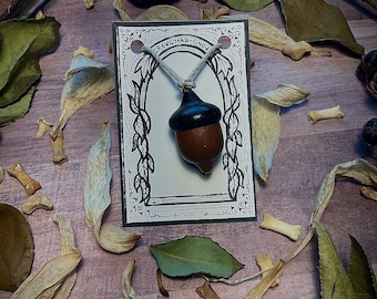 Wood Acorn Pendant