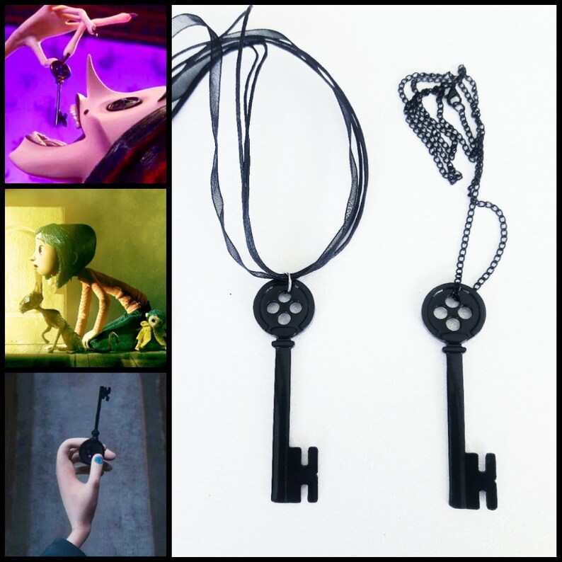 Coraline Skeleton Key Necklace Etsy