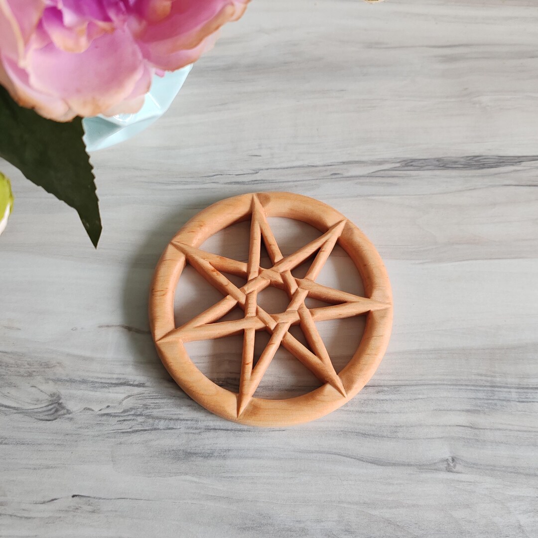 Faery Star Wooden Altar Heptagram, Septagram. Elven Star Wiccan Pagan ...