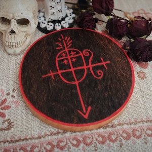 Wooden Santa Muerte sigillum, sigil, sigilla, seal for altar, El Día de Muertos